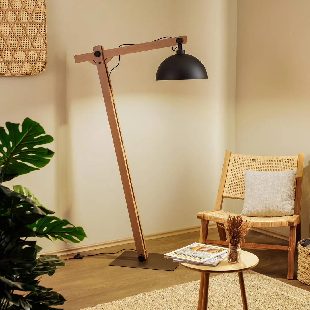 TK Lighting Stehleuchte Stort, Holzgestänge, 180 cm