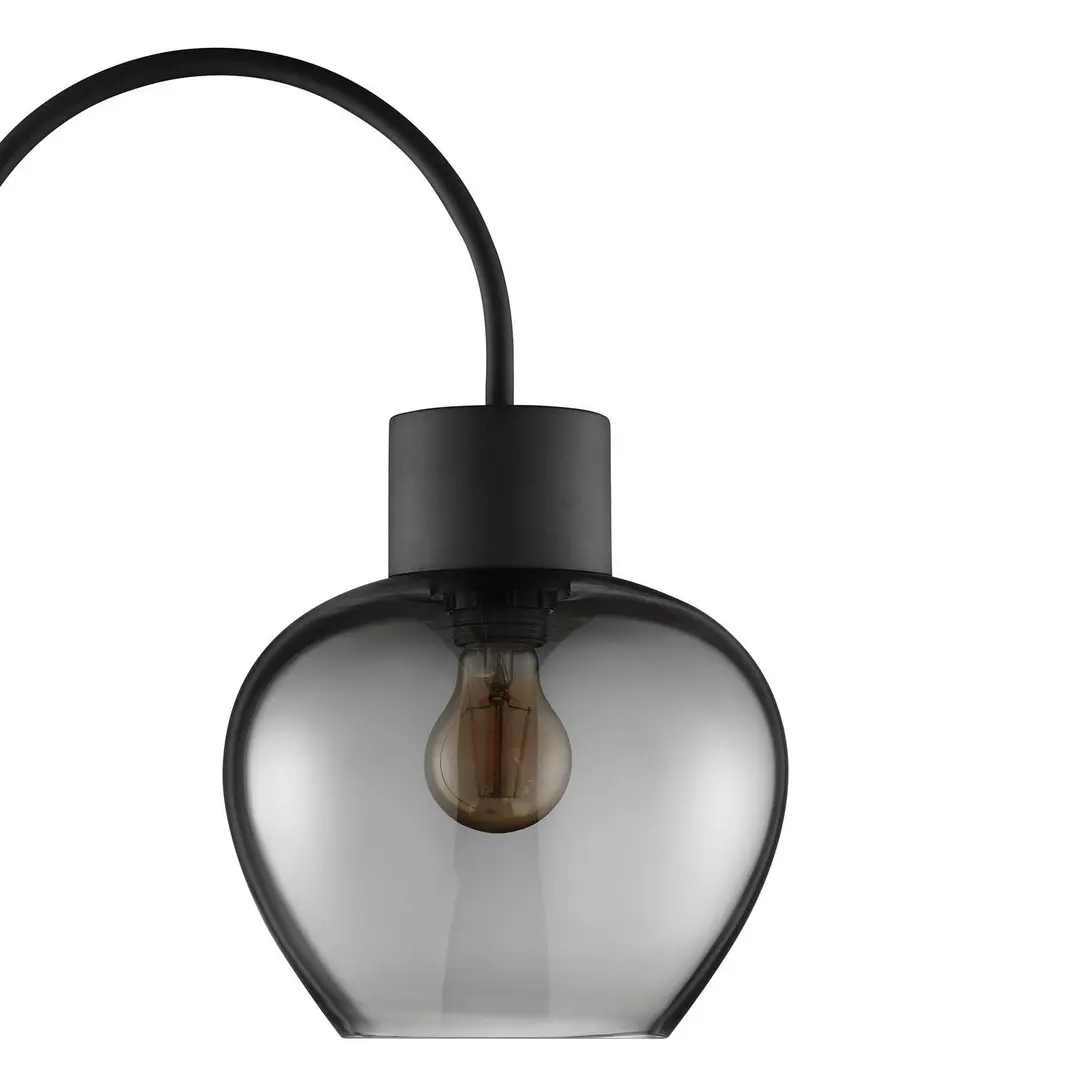 Brilliant Stehlampe Ligari, schwarz/rauchgrau, Höhe 164 cm Metall/Glas