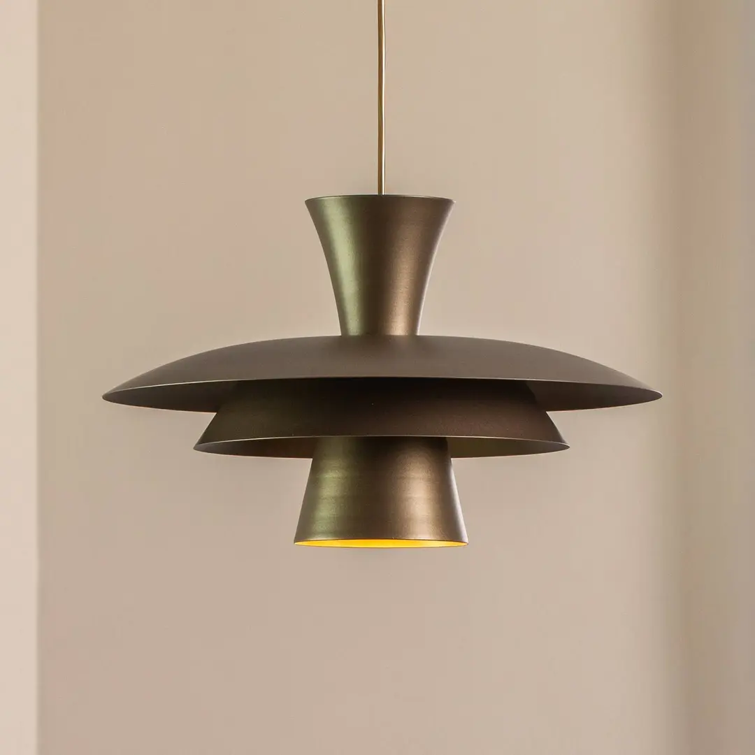 Luminex Hängeleuchte Plato, titanfarben, Metall, Ø 38 cm, E27