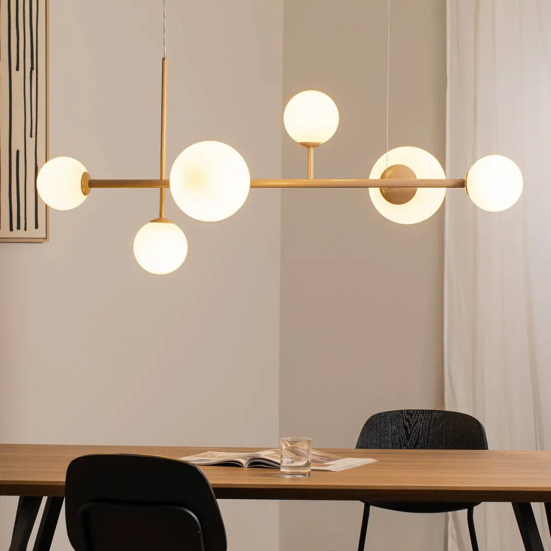 ALDEX Hängeleuchte Joel, beige/weiß, 6-flammig