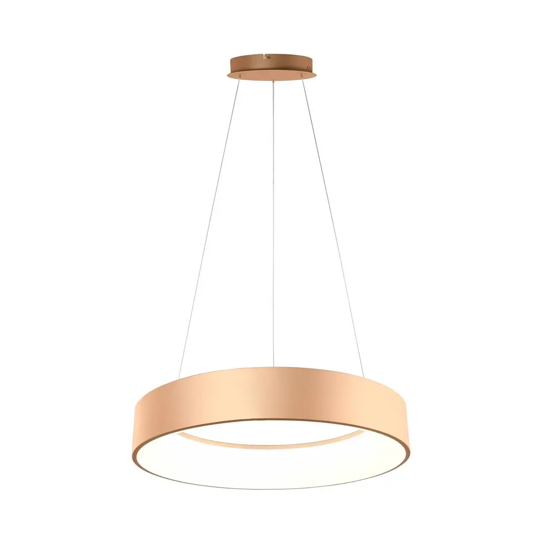 Luce Ambiente Design LED-Pendellampe Noah, goldfarben, Ø 60 cm, Metall, CCT