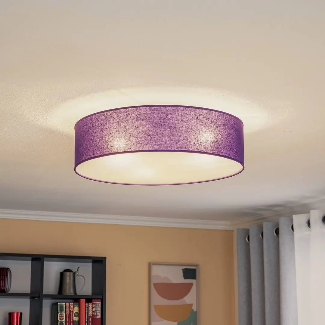 Duolla Deckenlampe Roller, violett, Ø 50 cm, Textil