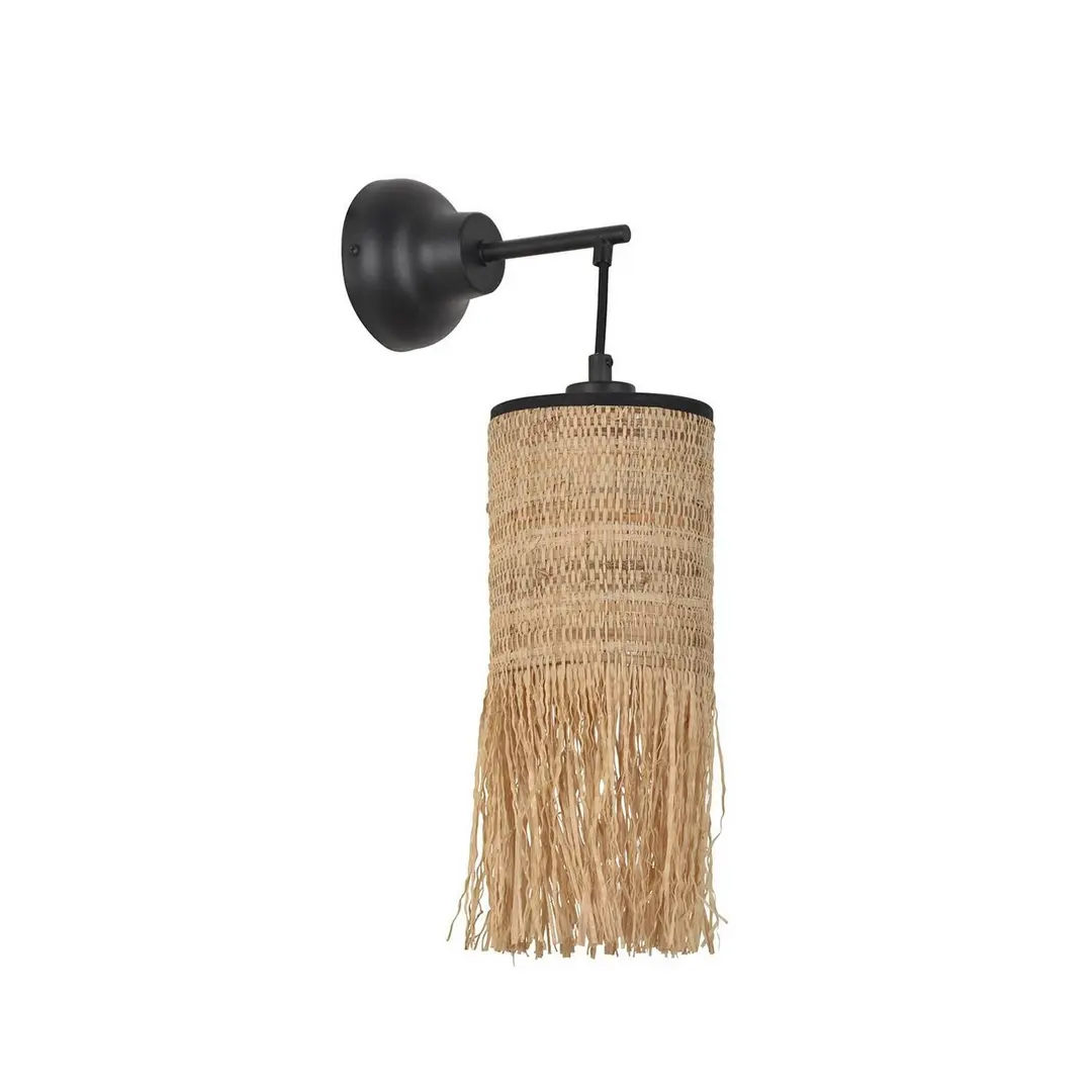 MARKET SET Wandlampe Formentera, braun Höhe 47 cm, Palmfaser