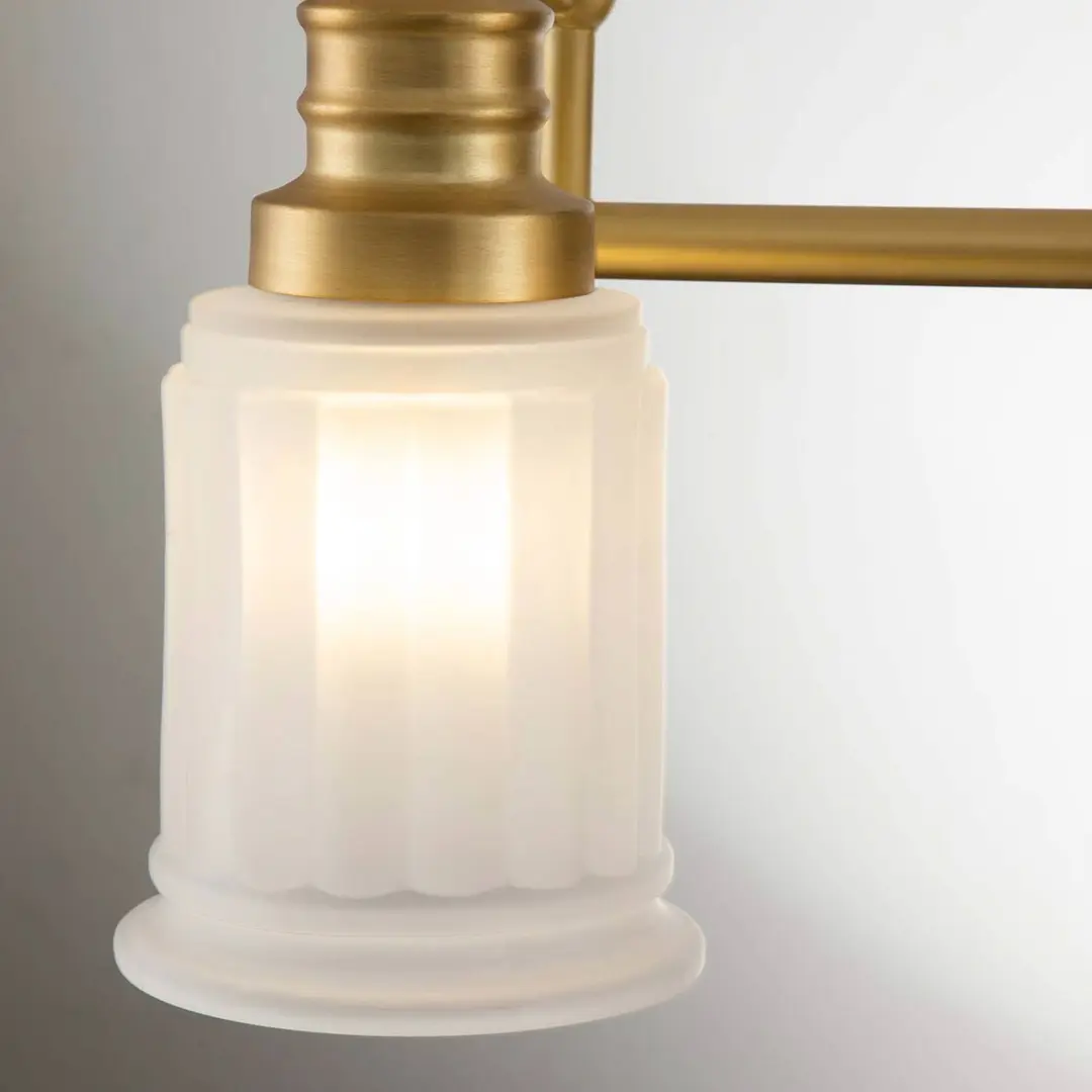 QUOIZEL Wandleuchte Swell, messingfarben, 3-flammig, Glas, IP44, G9
