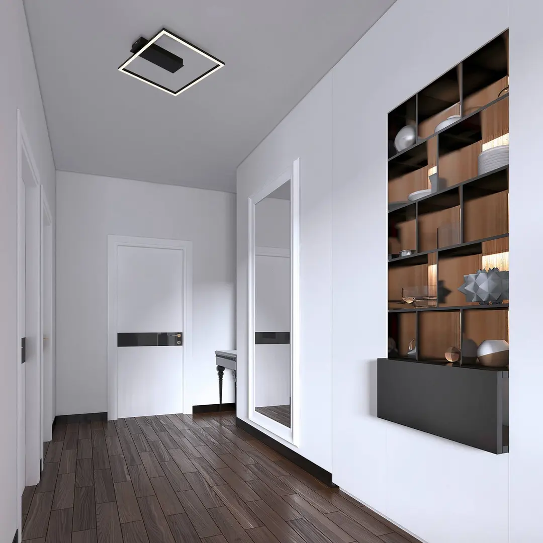 Briloner LED-Deckenleuchte 3771 in Rahmenform, schwarz