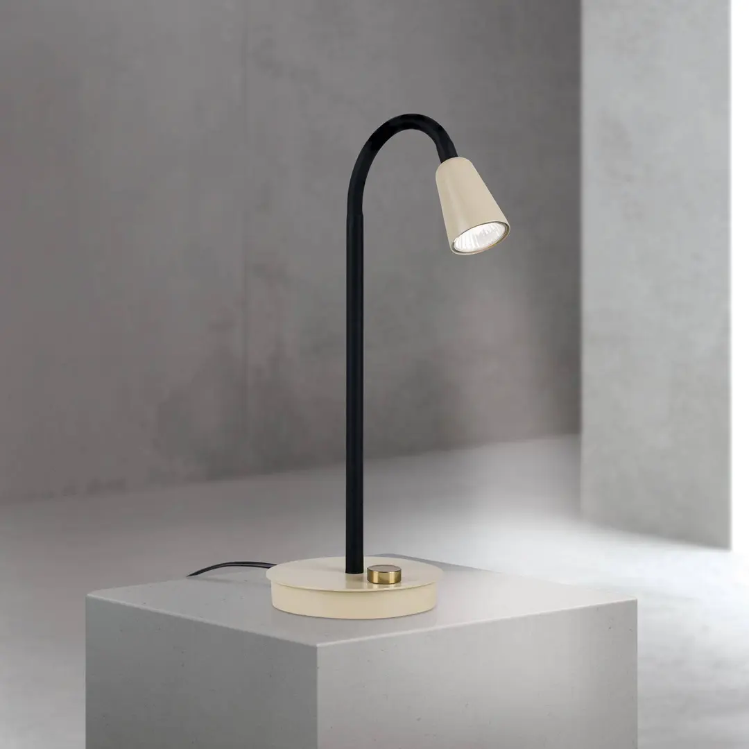 Orion Tischleuchte Dotty, khaki, Höhe 45 cm, Fuß, Dimmer, GU10