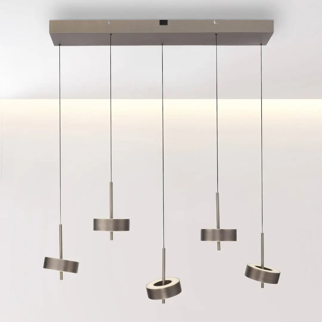 Q-Smart-Home Paul Neuhaus Smart-LED-Hängelampe Q-Rotate dunkelbraun 5-flg