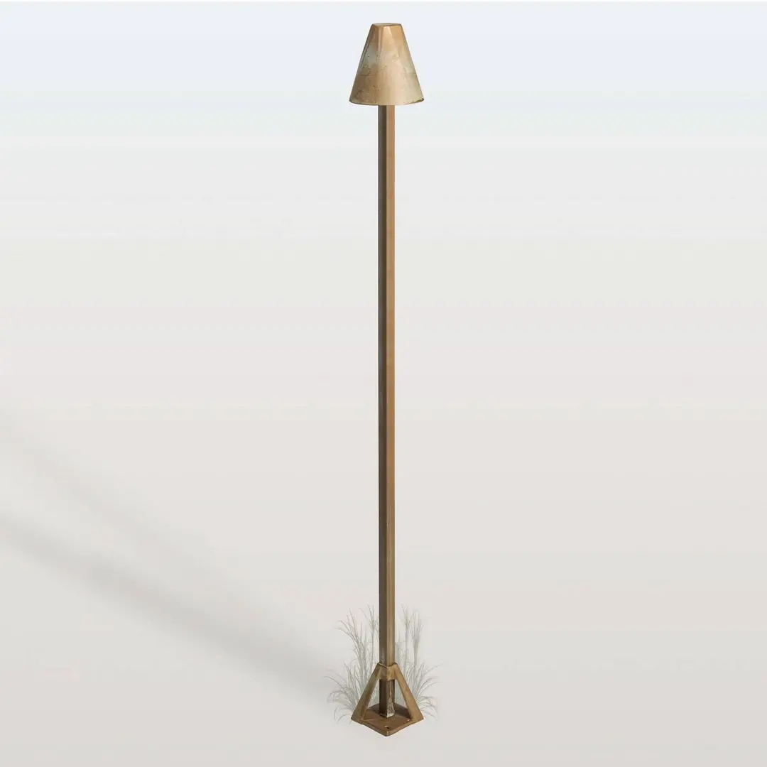 Moretti Luce LED-Wegeleuchte Silva Disk, Höhe 100 cm, messing antik, IP65