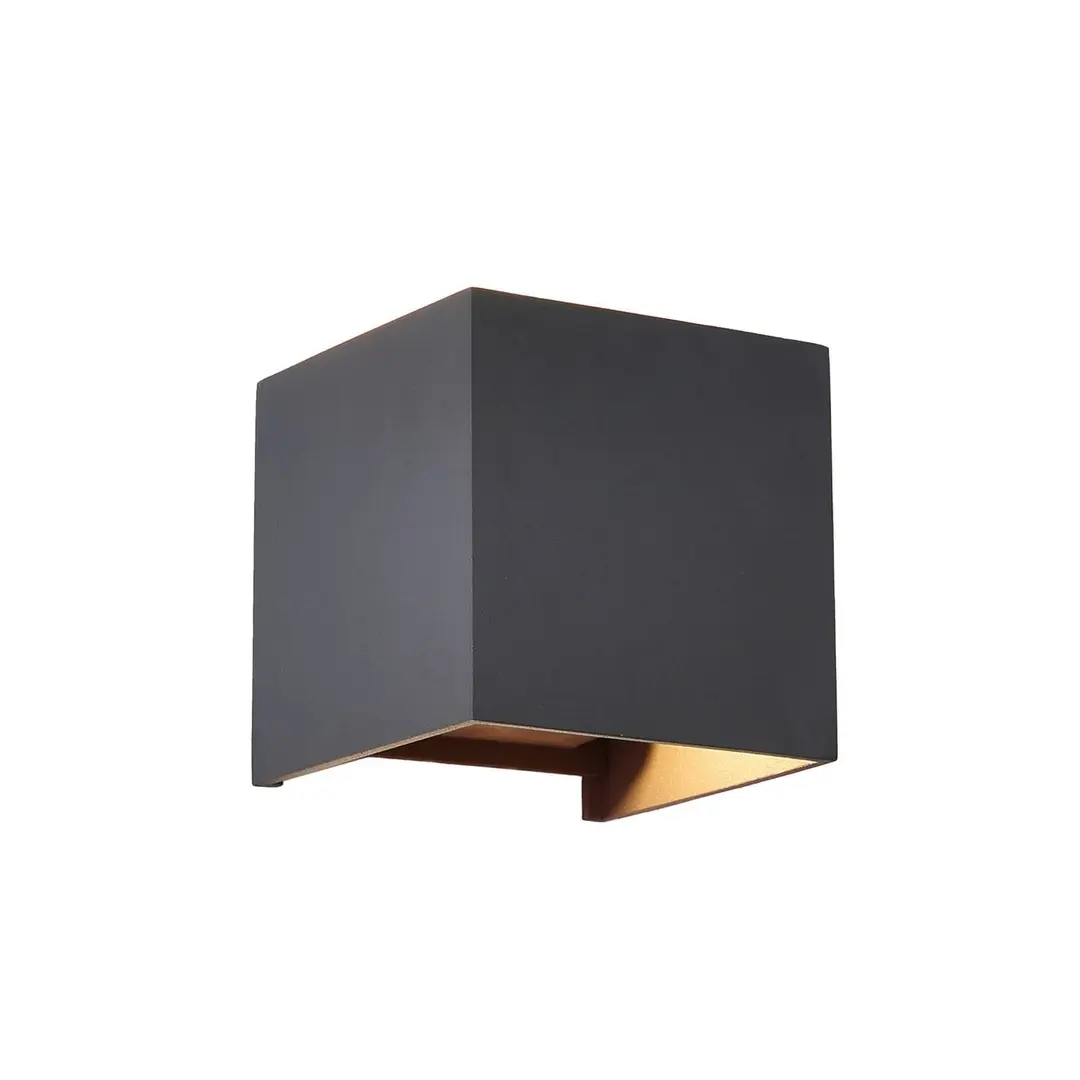Mantra Iluminación LED-Außenwandleuchte Davos, grau, eckig, dimmbar, Aluminium