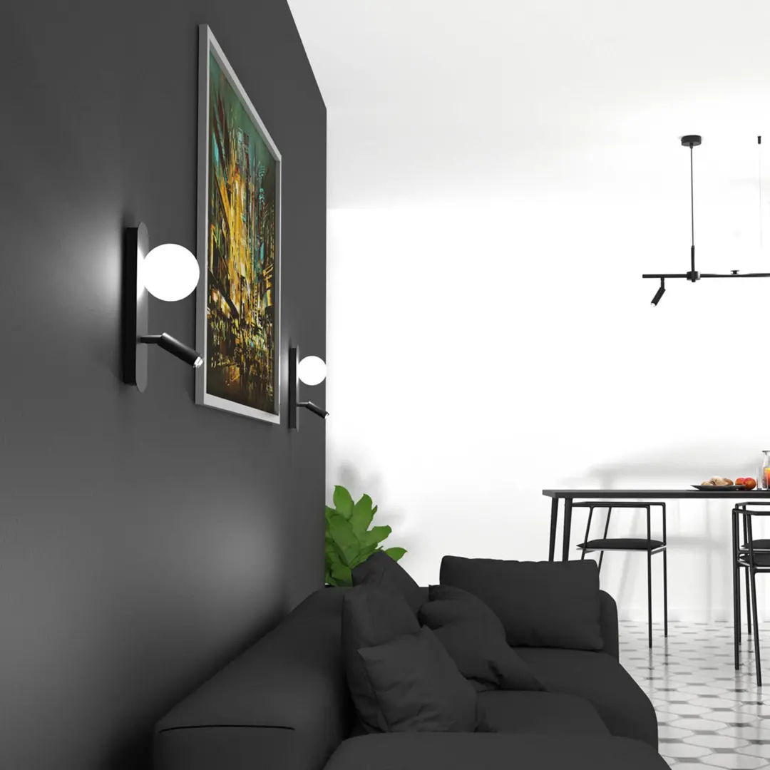 Eko-Light Wandleuchte Sirio mit beweglichem Spot, 2-flammig