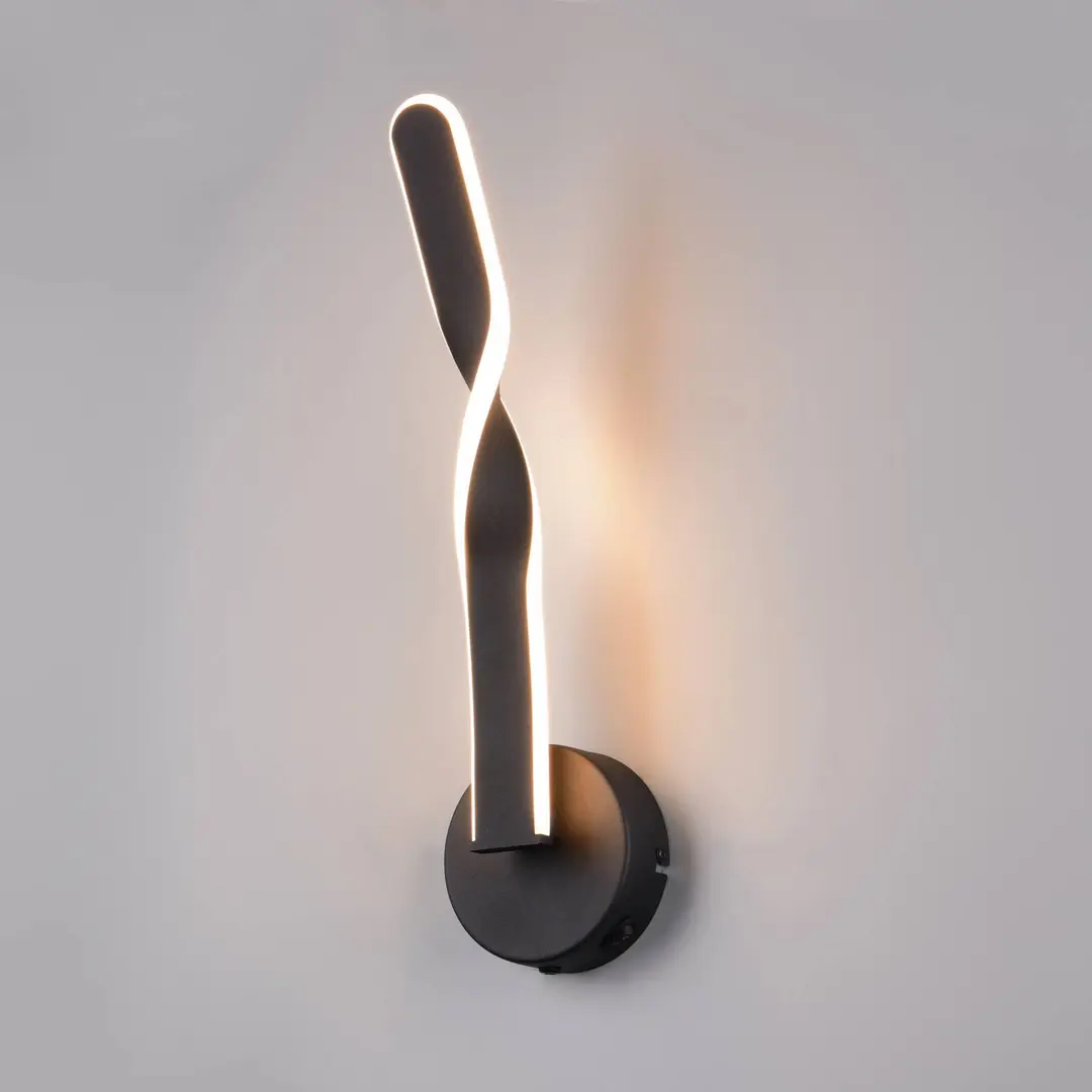 Reality Leuchten LED-Wandleuchte Ginko, schwarz matt, Metall, Höhe 45,5 cm