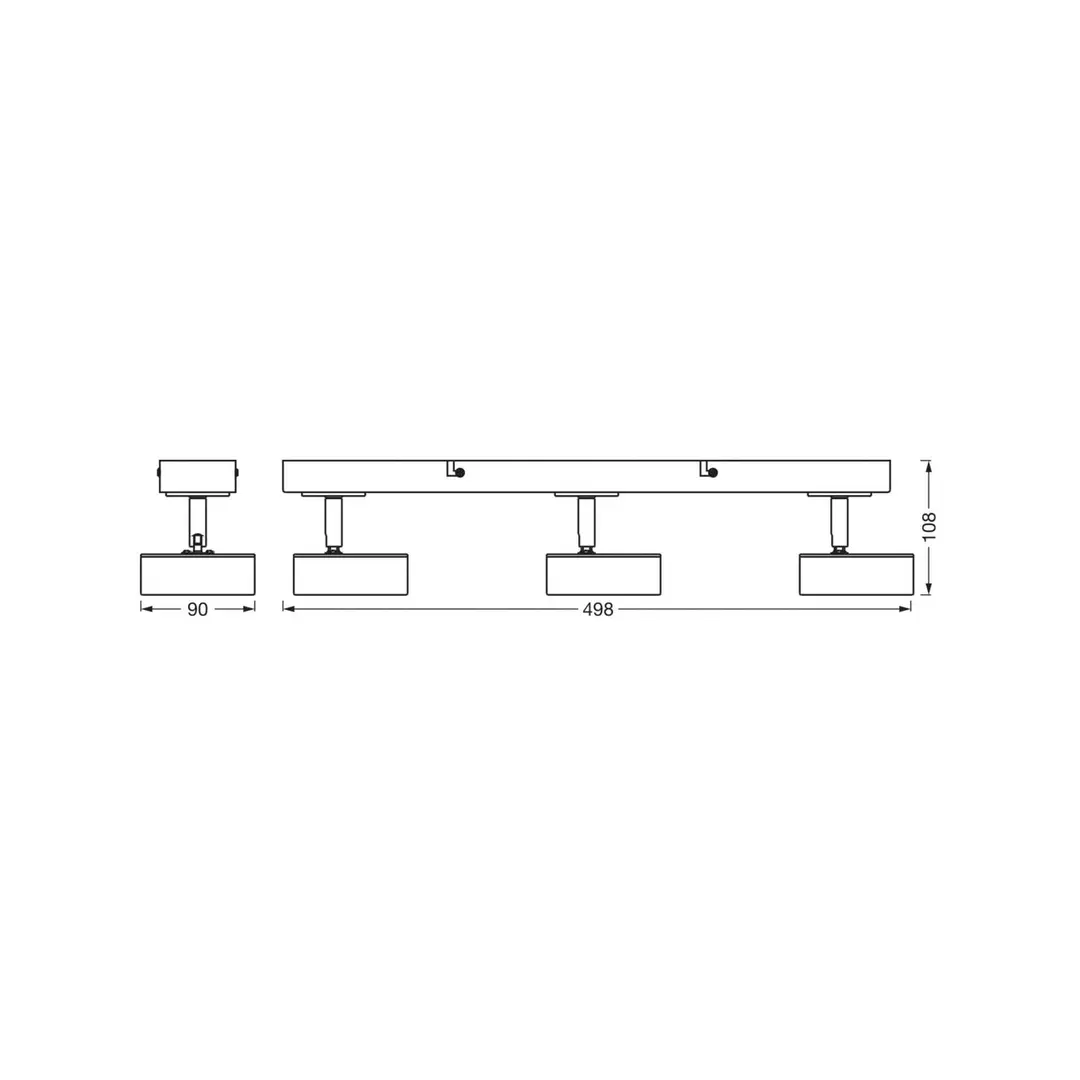 OSRAM LED-Deckenstrahler PLUTO, weiß, 3 Spots Metall 3.000 K