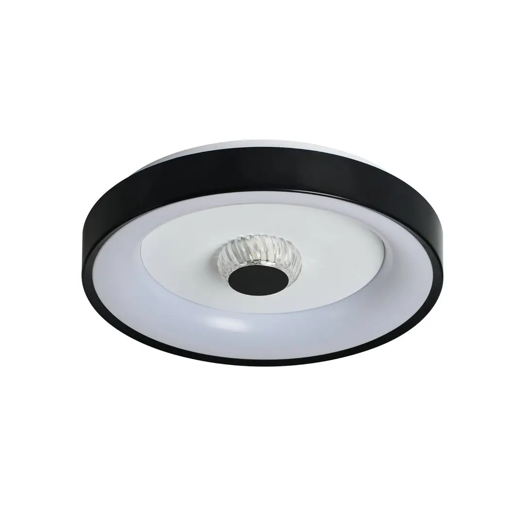 Searchlight LED-Deckenlampe Polka, schwarz/weiß, Ø 38 cm, Eisen/Acryl