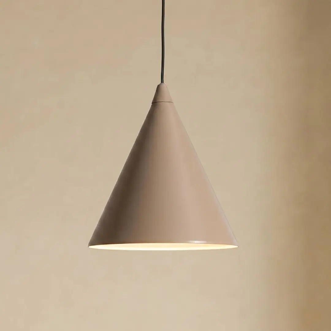 ALDEX Hängeleuchte Form, beige, Metall, Ø 24 cm, Kegel, E27