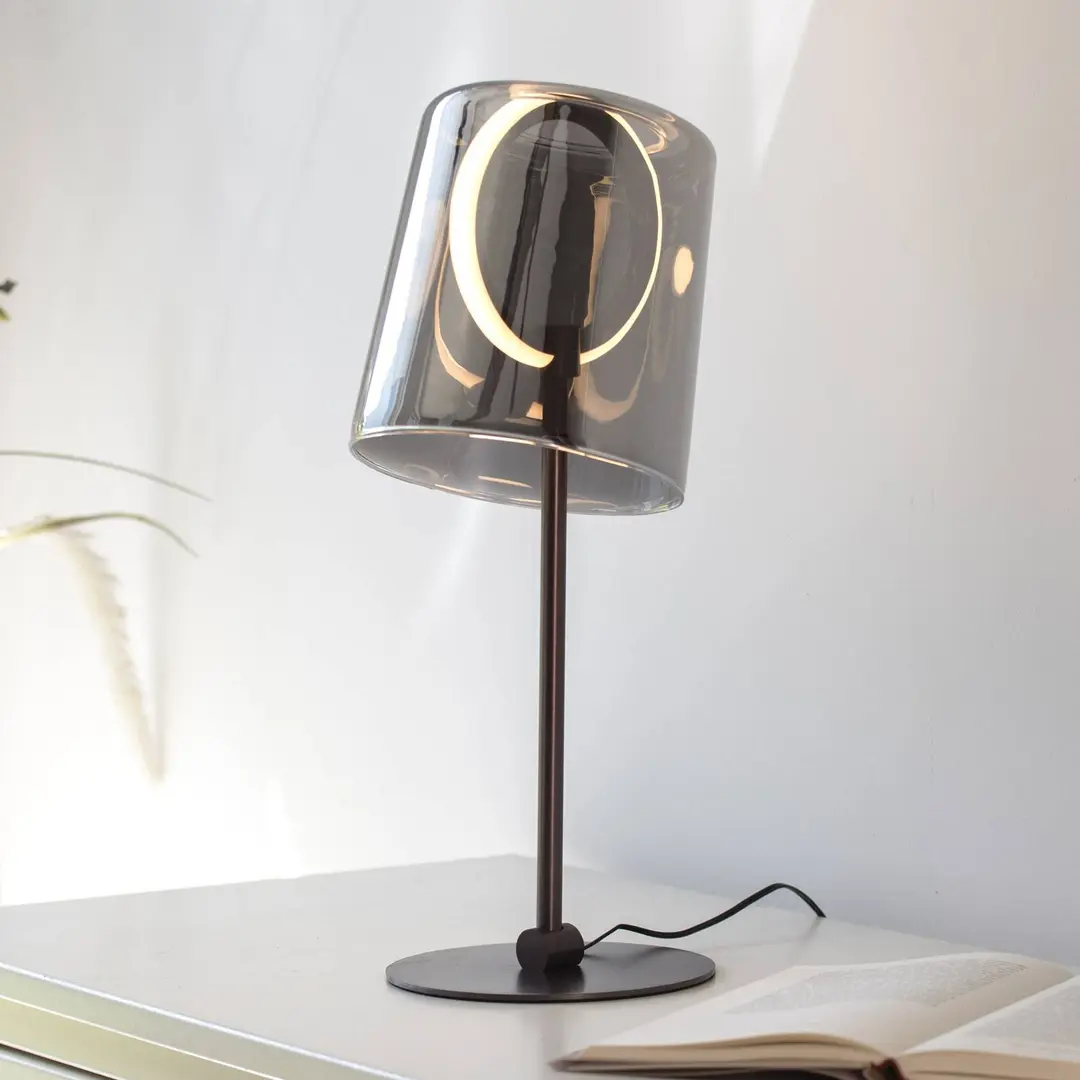 Paul Neuhaus LED-Tischlampe Zula, rauchgrau, Höhe 42 cm