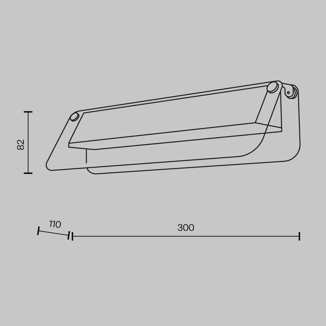 Maytoni LED-Wandlampe FLAT, amber/messing, Breite 30 cm, Glas/Metall