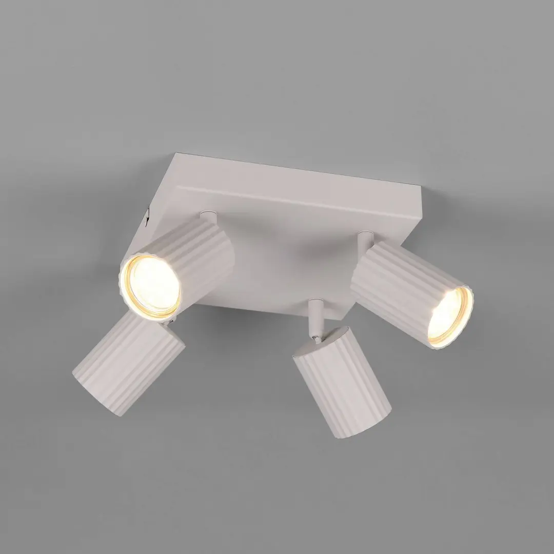 Trio Lighting Deckenstrahler Soka, hellgrau, Länge 20 cm, Metall, 4-flg.