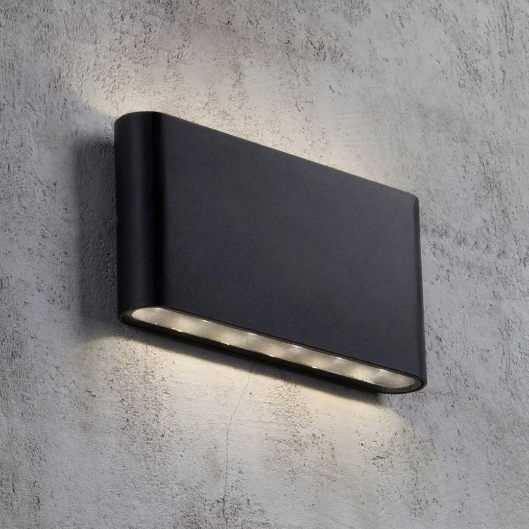 Nordlux LED-Außenwandleuchte Kinver flache Form, schwarz