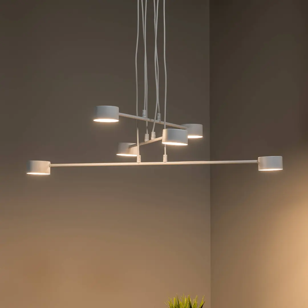 EMIBIG LIGHTING Hängeleuchte Modus 6, Stahl, sechsflammig, GX 53, weiß