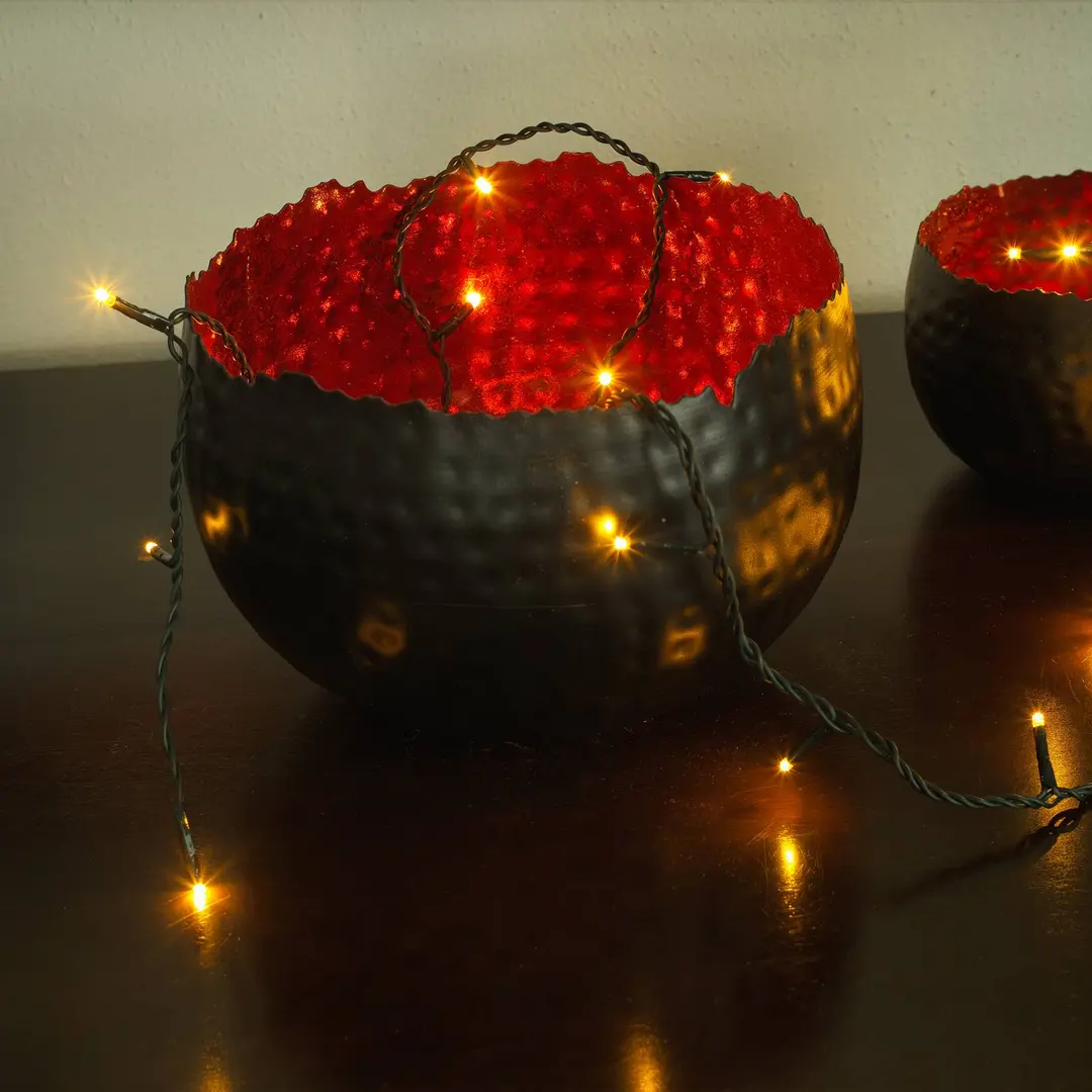 Konstsmide Christmas LED-Lichterkette Micro 100fl dunkelgrün/bernstein