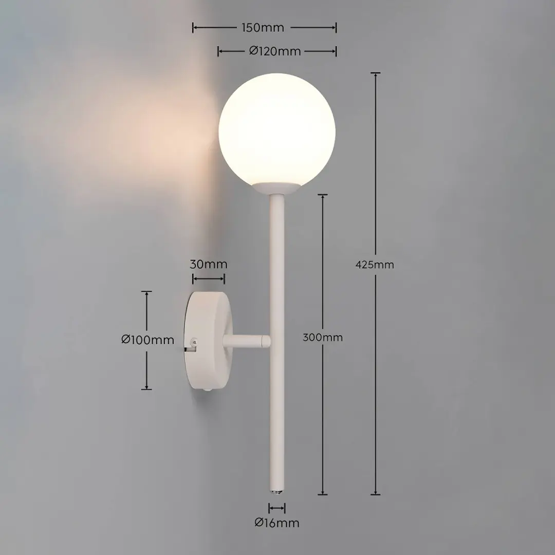 Trio Lighting Wandlampe Firano, grau, Höhe 42 cm, Metall