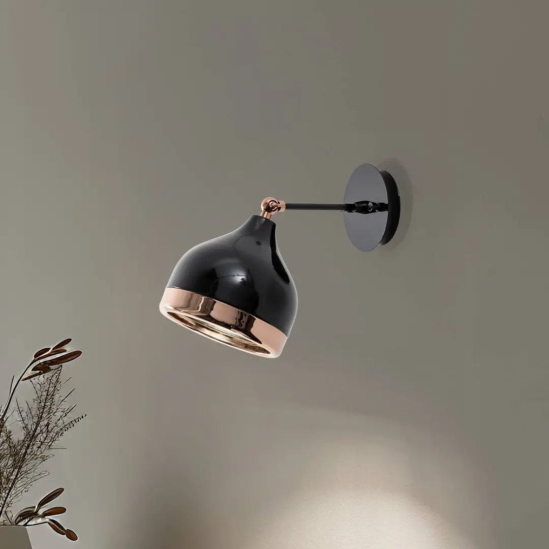 Opviq Wandleuchte Yildo 6901, schwarz/kupfer, Metall