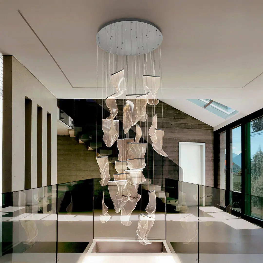 Schuller Valencia LED-Hängeleuchte Velos, chrom, 24-fl. , Metall, Kunststoff
