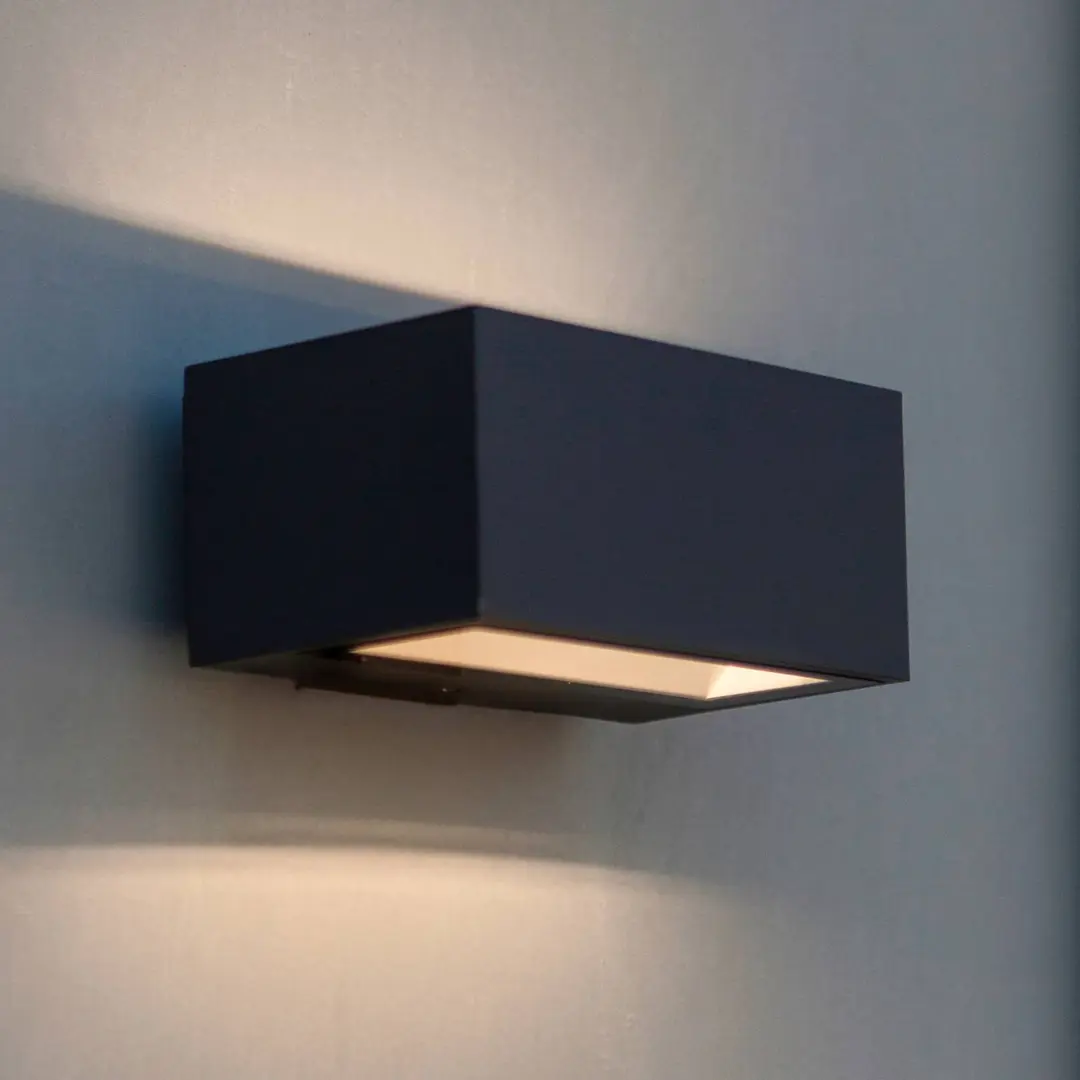 Lutec LED-Außenwandlampe GEMINI, dunkelgrau, 14 cm, IP54, up/down
