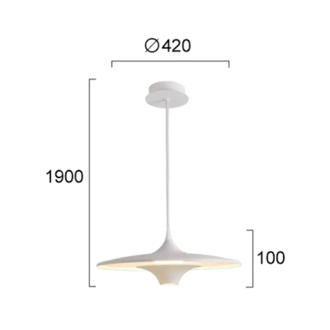 Viokef LED-Pendellampe Rene, weiß, Ø 42 cm, Metall