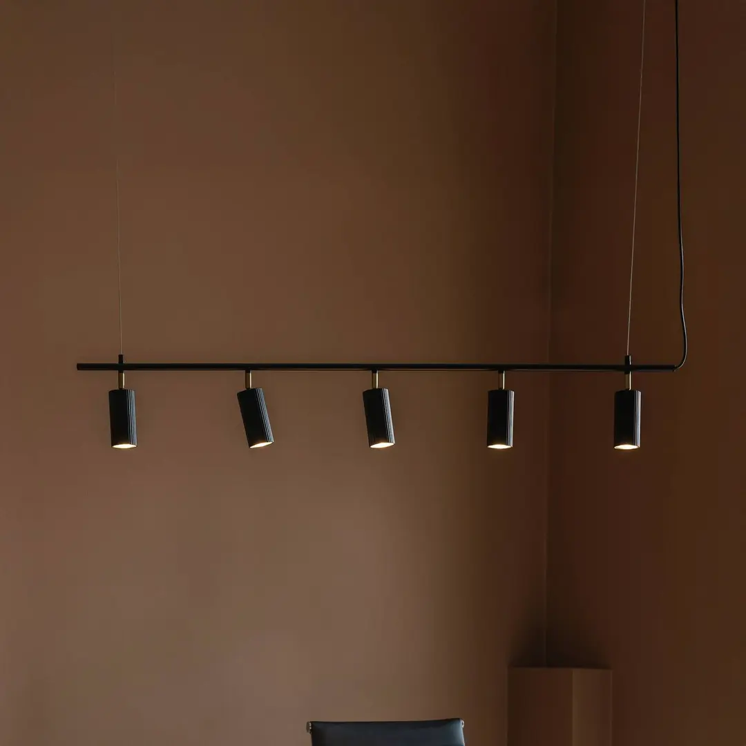 Globen Lighting Pendellampe Hubble 5 schwarz Länge 130cm 3fl