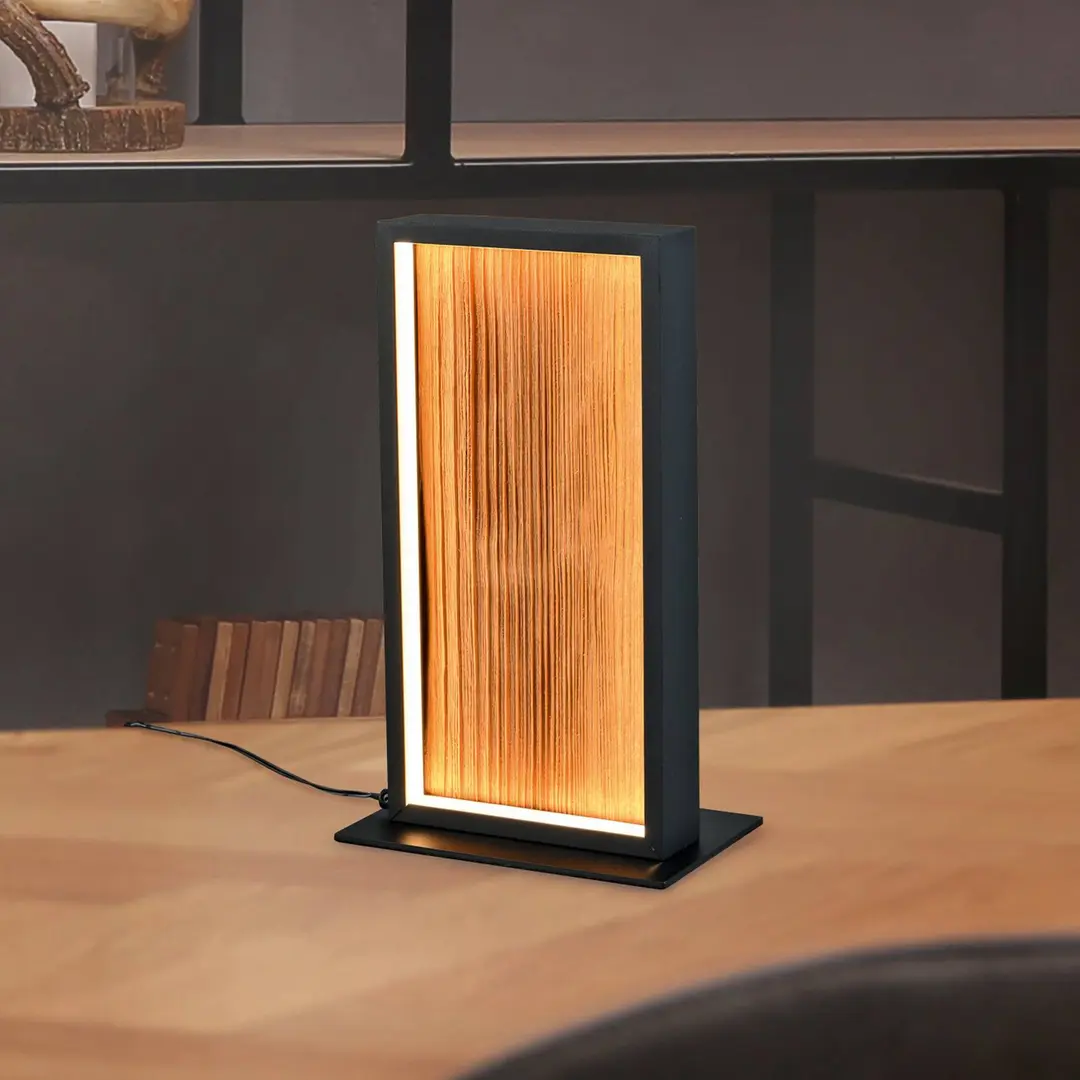 Trio Lighting LED-Tischlampe Kalea, Höhe 30 cm, holzfarben, Holz