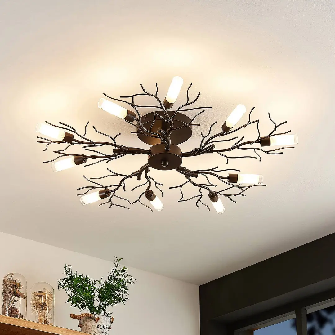 Lindby Deckenleuchte Bigna, Ø 68 cm, 10-flammig, Metall, G9