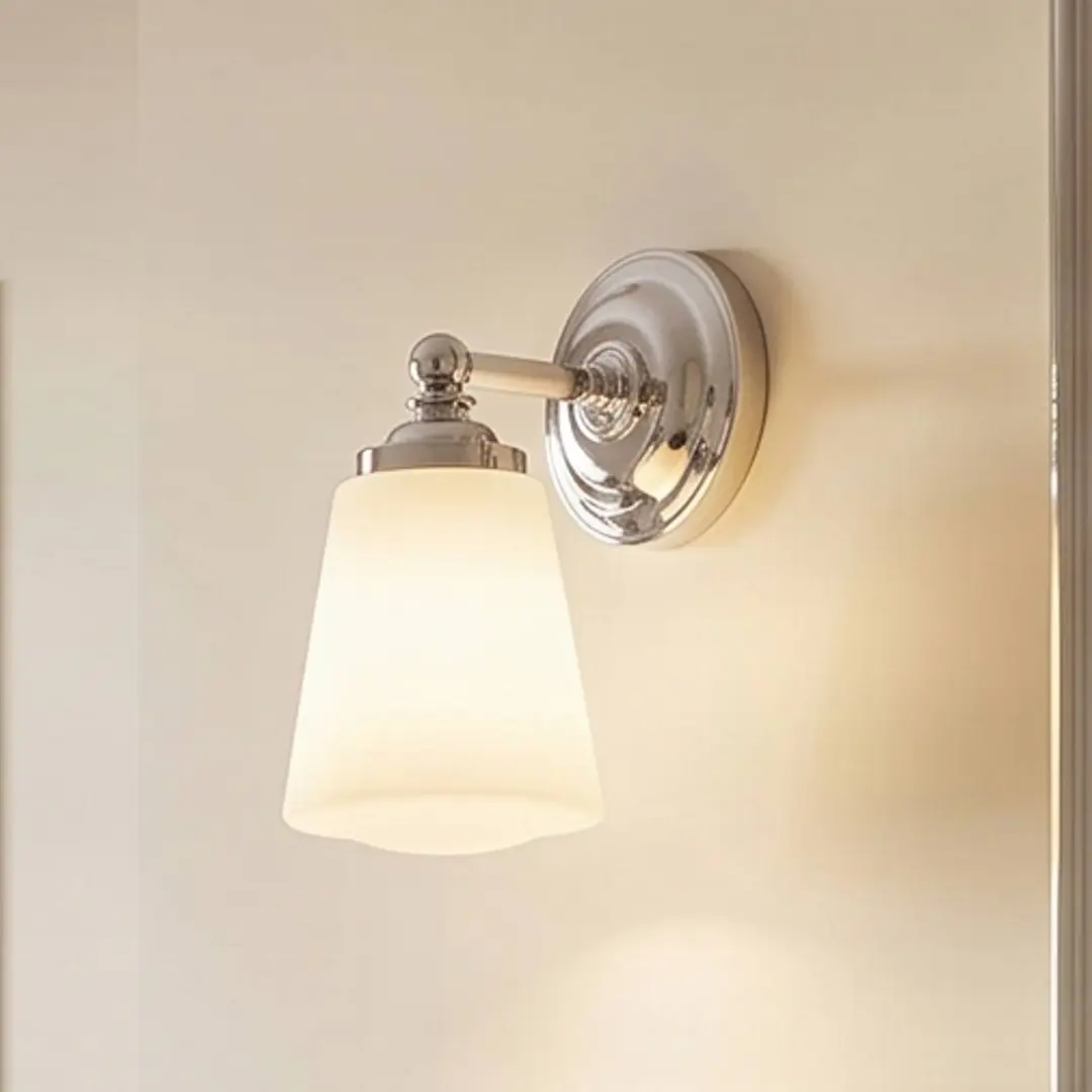 Arcchio Bad-Wandleuchte Mahdi, chrom, Glas, 11cm, IP44