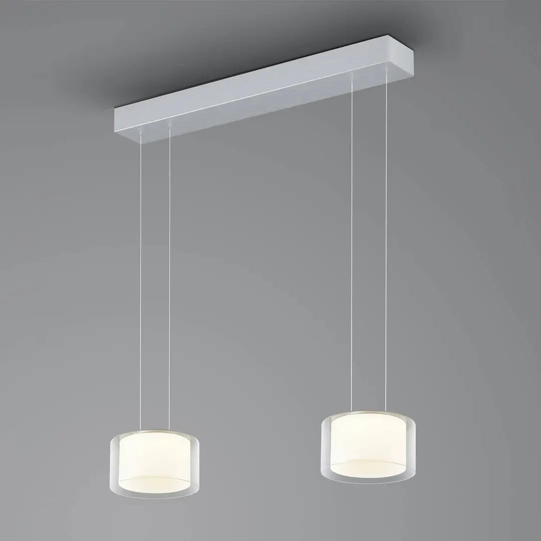 BANKAMP Grand Clear LED-Hängeleuchte, zweiflammig