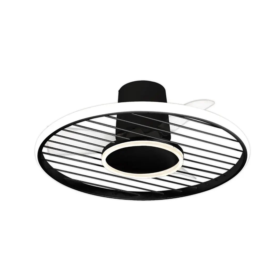 Mantra Iluminación LED-Deckenventilator Soho schwarz DC-Motor leise Ø 66 cm CCT