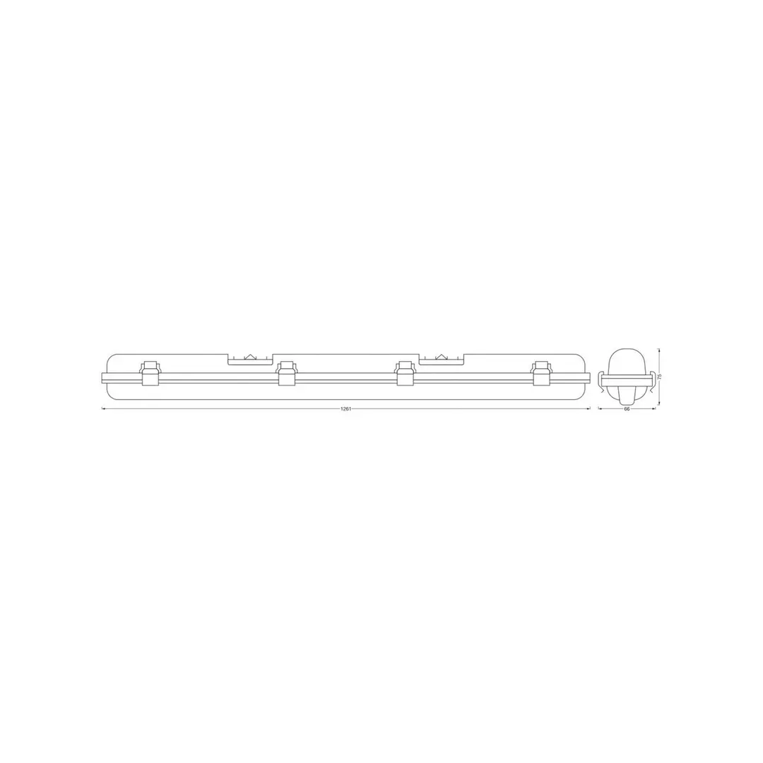 OSRAM Feuchtraumlampe SUBMARINE, 126 cm, Sensor, grau, IP65
