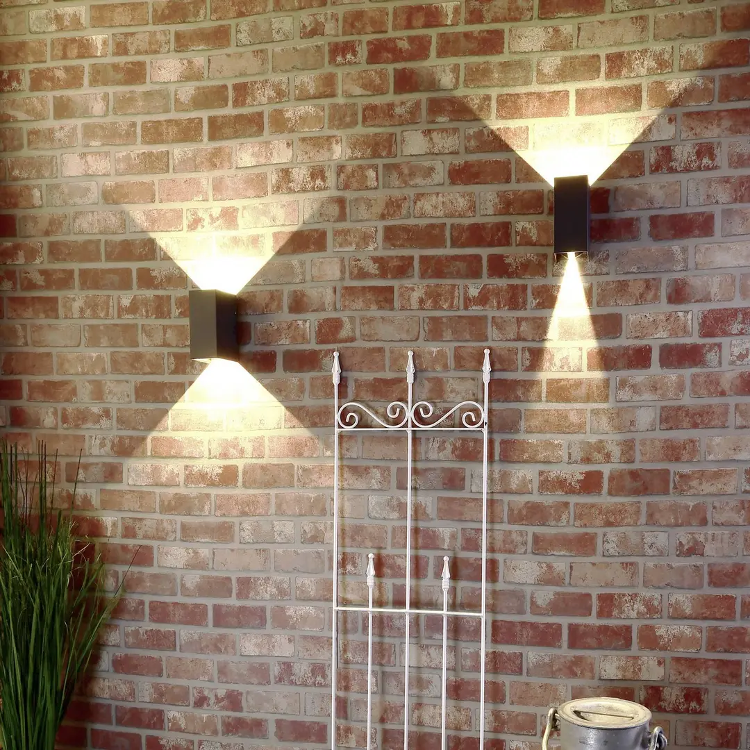 Deko-Light LED-Außenwandlampe Arcturus, Breite 8 cm, grafit 2-flg. IP54