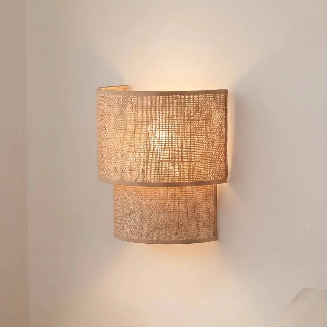 Duolla Wandlampe Boho, jute/jute, Höhe 22 cm, Textil, E27