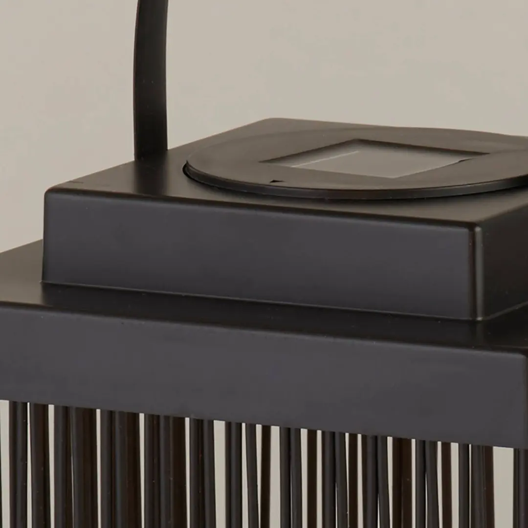Searchlight Solar-LED-Terrassenleuchte Sophelia, 26cm, schwarz, Rattan