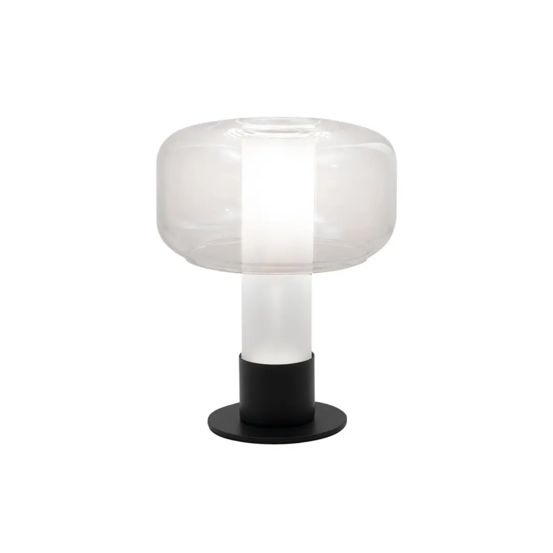 Fabas Luce Tischleuchte Flick, klar, Glas, 28 cm, dimmbar, E14