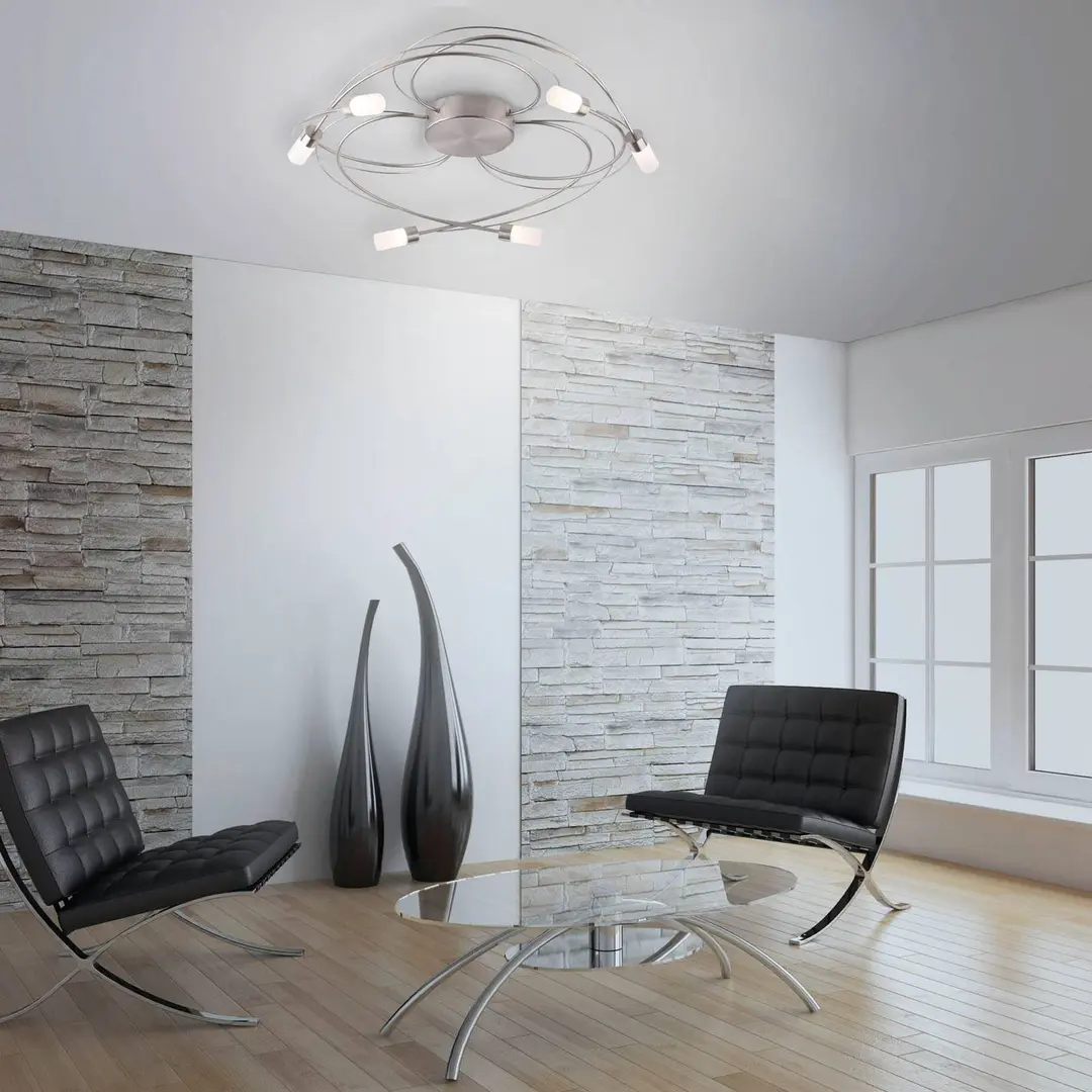 PAUL NEUHAUS Deckenlampe Nelia m. LED 6fl Ø 60 cm stahl