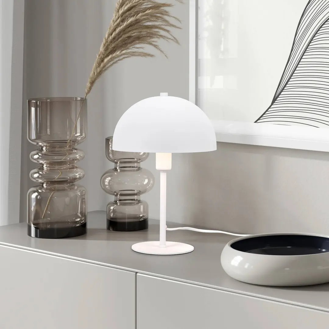 Trio Lighting Tischleuchte Nola, weiß, Höhe 30 cm, Metall