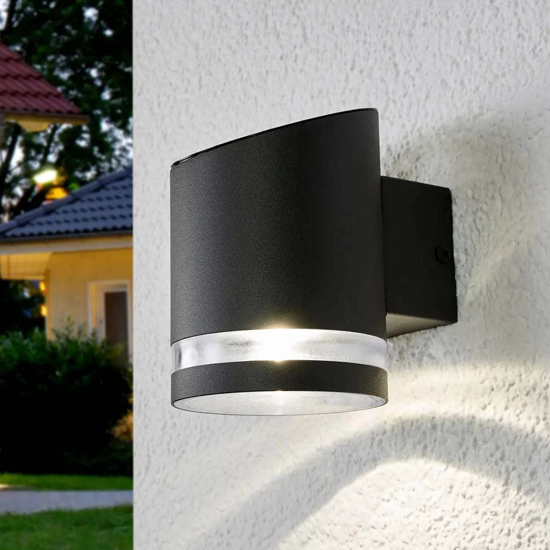 Lindby LED-Solar-Außenwandleuchte Melinda, 9 cm, Edelstahl