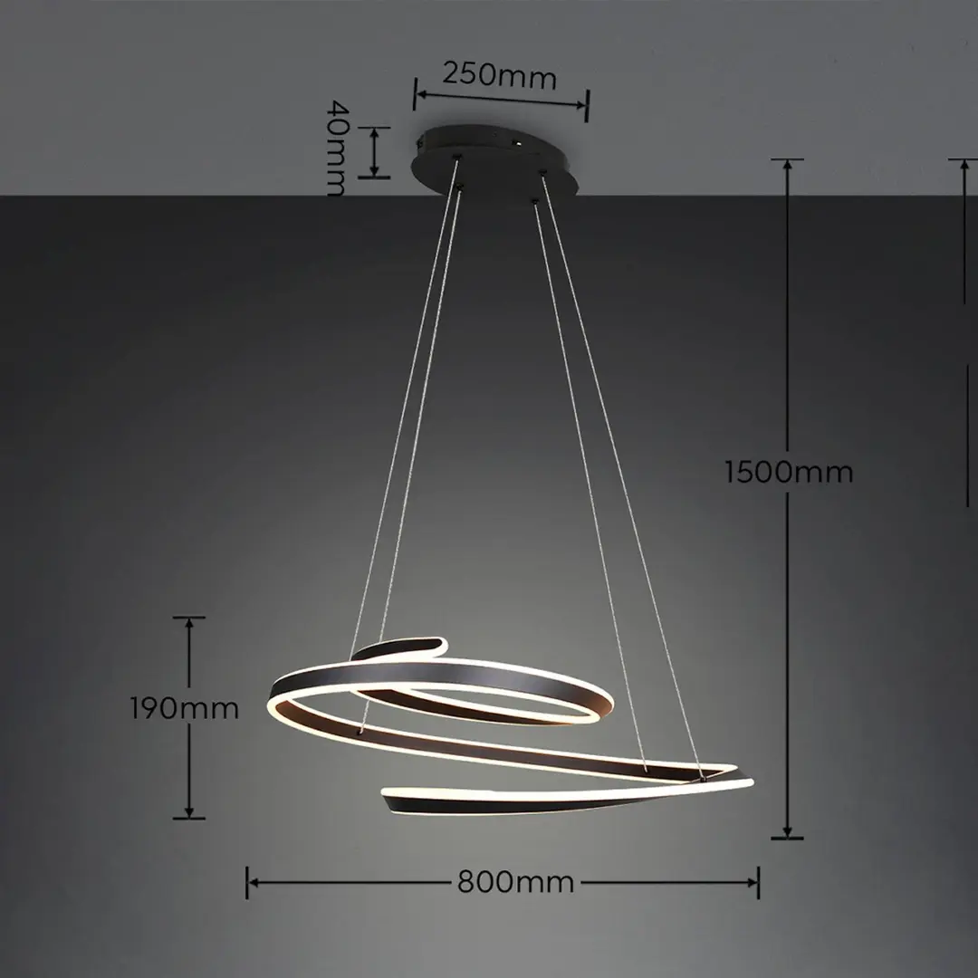Trio Lighting LED-Pendellampe Arlington schwarz matt Länge 80cm Metall CCT