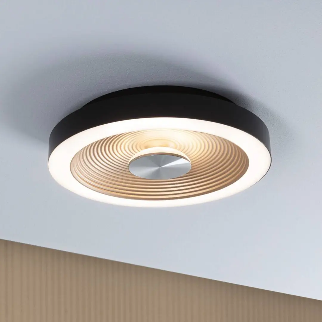 Paulmann LED-Deckenlampe Volea schwarz/gold Ø 32 cm IP44 dim