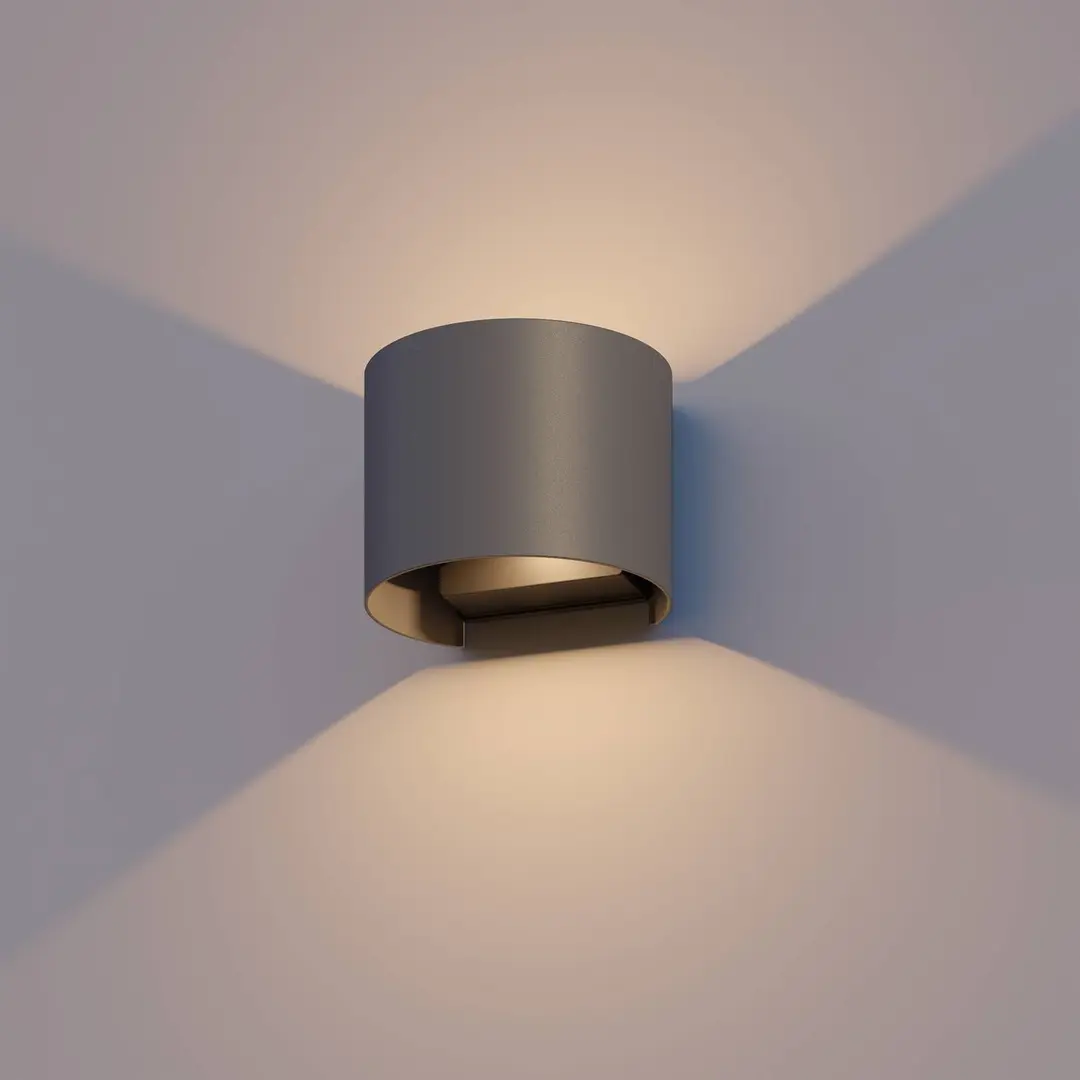 Calex LED-Außenwandlampe Oval, up/down, Höhe 10cm, anthrazit