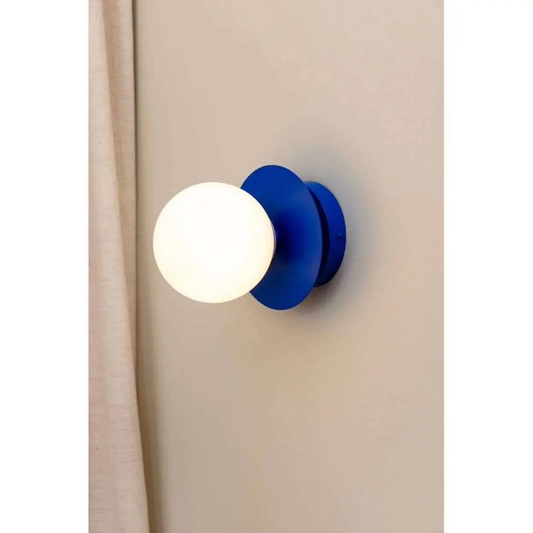 Globen Lighting Wandlampe ART DECO, blau/weiß, Ø 16 cm, IP44