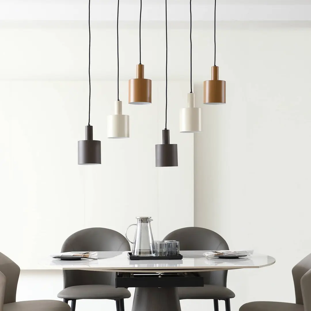 Lindby Hängelampe Ovelia, braun/kaffee/beige, 6-flg., E27