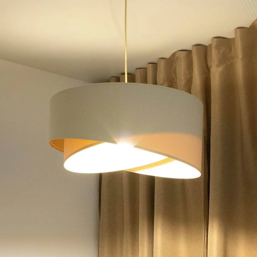 Maco Design Hängeleuchte Boho, creme/beige, Ø 50 cm, Höhe 23 cm, Leinen