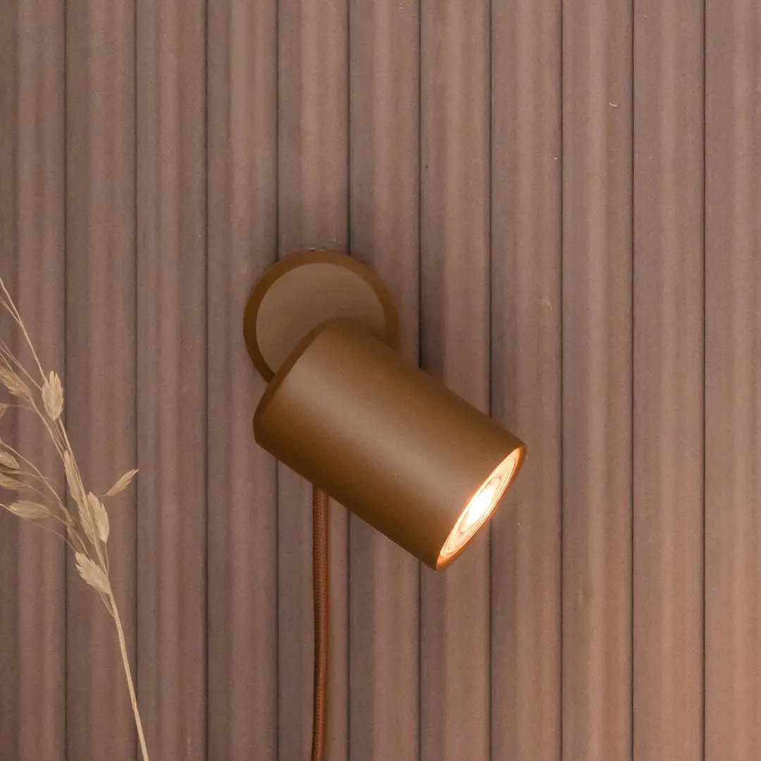 IT'S ABOUT ROMI Wandlampe Milan, braun, Ø 6 cm, Metall